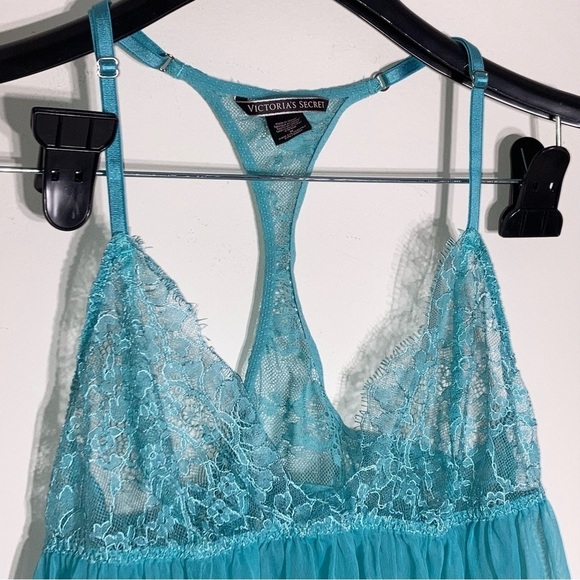 VICTORIA'S SECRET | Blue Sheer Lace Babydoll Lingerie - Picture 4 of 14